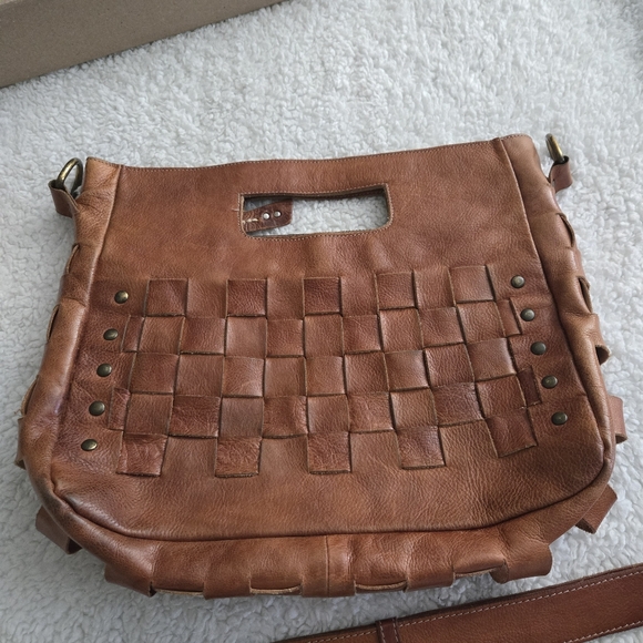 Bed Stu Cognac Orchid Woven Hand Bag - Picture 10 of 16